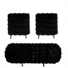 3pcs/Set Women's Plush Car Seat Cushion, Creative Car Front Seat Pad, Warm Fuzzy Seat Cover For Winter - one-size - View 19