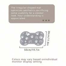 1 Piece Diatomaceous Earth Dog/Cat Bowl Mat, Pet Lover's Quick Drying Waterproof Absorbent Easy To Clean, Suitable For Dog And Cat Lovers, Herringbone And Paw Print Pattern, Black, Washable - Multicolor - View 14