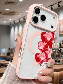 Strapazierfähige, alltagstaugliche Schutzhülle mit rotem Liebesballon-Herz-Aufdruck, romantischer, ästhetischer, schicker Stil, magnetischer Stoßschutz, luxuriöse, skurrile Geschenke, kompatibel mit iPhone 17 pro max/17pro/17/Air/16promax/16pro/16plus/16/15promax/15pro/15plus/15/14promax/14pro/13promax/13pro/13/12promax/12/11promax/11pro/11/XSmax/X