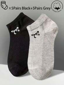 30/20/15/10/5/3/1 双装女士棉袜，隐形袜，短袜，白色袜，灰色袜，黑色袜，女士袜，可爱袜，女童袜，四季皆宜，透气网眼设计，吸湿排汗，柔软顺滑，适合各种场合，如节日、运动、休闲、商务和日常穿着，颜色随机组合 - 彩色 - 查看 26