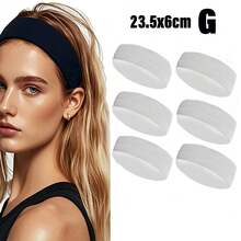 6pcs Women's Multi-Color Solid Color Sports Sweat-Absorption Headband, Running Fitness Hair Band For Protecting Forehead Casual Yoga Headband Pack Set For Women Men In Black White Grey Brown Sport Headband Pack For Women Men Athletic Hairband In Black White Grey Brown Navy Blue