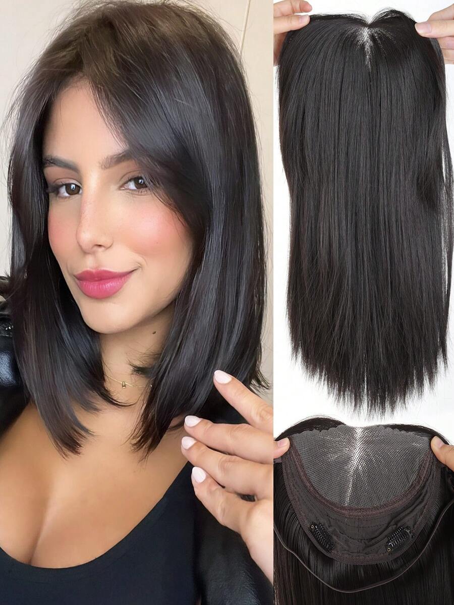 女士蕾丝前假发，发顶可增加发量并遮盖白发，蓬松高顶，隐形无痛接发