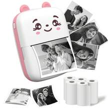 Wireless Mini Printer, USB Rechargeable, Portable Sticker Printer Without Ink, Compatible With Android System, Can Print Photos, Notes, Gifts, Receipts, Lists And DIY Diaries - Multicolor - View 2