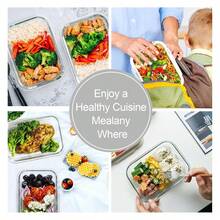 Glass Meal Prep Containers 22oz, 10 Pack Airtight Food Storage Containers - Như Hình Ảnh/Tôi - Xem 5