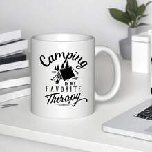 Vintage Camping-Themed 11oz Enamel Mug With Camping Design & Camping Is My Favorite  Slogan - Heavy-Duty Glass Coffee Tea Cup Outdoor Enthusiasts, Campers, Hikers - Father's Day, Valentine's, Thanksgiving, Independence Day - Hand Wash Only, Durable & Non-Slip Grip, Travel & Home Use - Reusable Glass Cup With Vintage-Inspired Camping Theme, Coffee, Tea & Hot Beverages - Màu xanh hải quân - Xem 3