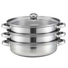 EZIFY 28cm Wide Steamer, Suitable For Steaming And Boiling, Durable 2/3 Layer Stainless Steel Pot, Stainless Steel Pot Perfectly Suitable For Making Soups, Healthy Meals, Home Cooking, Compatible With Gas And Induction Cooktops, Steamer, Multi-Functional Cooking Utensil, Wide-Mouth Cooking Utensil, Long-Lasting Material, Multi-Functional Pot, Cooking Enthusiast, Home Kitchen - 3層 - 查看 11