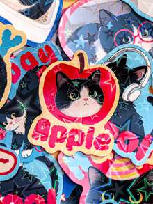 30 件猫主题贴纸包，自粘，可爱宠物设计，适合剪贴簿和日记 - 彩色 - 查看 2