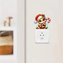 1 szt. Naklejki na przełączniki, prezent z drzewem i bałwanem, zdejmowane naklejki na przełączniki światła, naklejka ścienna do sypialni, do dekoracji domu, wystroju pokoju (4 STYLE)