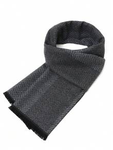 1pc Plaid Scarf, Classic 180*30CM Tassel, Men's Business Scarf, Luxury Unisex Fashion Printed Scarf, Men's Business Scarf Shawl - Multicolor - View 1