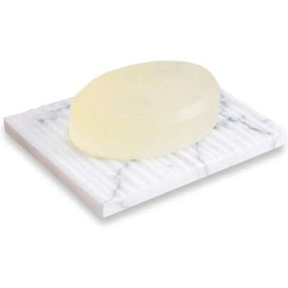 JIMEI White Marble Soap Dish Holder Jewelry Ring Tray Sink Dish Sponge Holder For Bathroom Shower And Kitchen