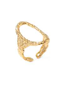 1pc Oval Metal Open Ring, Fashionable European & American Style Finger Ring For Women & Girls, Travel, Wedding, Party, Birthday, Christmas Gift