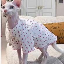 ملابس علوية قابل للتنفس وقابل للتمدد عالمي للكلاب والقطط، ملابس علوية زهري جميل للقطط الخالية من الشعر والحيوانات الأليفة، ملابس حيوانات أليفة ناعمة وقابلة للتمدد