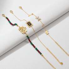 1pc African Berbers Symbol Bracelet Berber Kabyle Style Amazigh Jewelry Gold Plated Maroc Morocco Flag Bangle Wristband - Multicolor - View 2