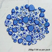 200克/7.06盎司混合装DIY马赛克碎片，尺寸和形状各异，可用于DIY手工手机壳、相框、家居创意产品、户外花园、壁画装饰、各种珠宝制作等DIY手工材料。 - 彩色 - 查看 17