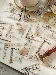 CANDY POETRY 30 件/包复古装饰贴纸，适用于剪贴簿、创意美学贴纸贴花、DIY 工艺材料、节日礼物、个性化剪贴簿学校用品 - 查看 6