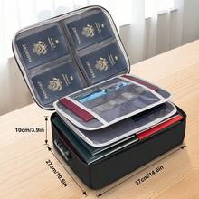 حافظة ملفات قابلة للطي بسحاب وقفل من 3 طبقات، منظم وحافظة سفر آمنة للمستندات الخاصة، حقيبة تخزين للأشياء الثمينة المنزلية، مناسبة لتخزين الأجهزة اللوحية والمستندات والشهادات والشارات وما إلى ذلك.