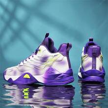 Men's Shoes Fashion Sneakers Breathable Running Shoes Men Arch Support Basketball Shoes Non Slip Sport Shoes Size:38-46 - White Purple - View 8