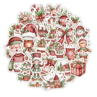 50PCS Merry Christmas Stickers DIY Decorative Stationery Album Diary Water Bottle Notebook Phone Scrapbooking Supplies
