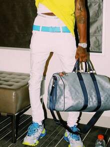 Men's White Skinny Stretch Denim Jeans, Tight-Fitting, High Elasticity, Comfortable, Good Texture, Street, 100% Cotton, Slim Fit, Street, Hip Hop, Distressed, Pudding, High Stretch Skinny Jeans, White Denim - White - View 4