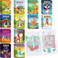 12 PCS Christian Mini Coloring Books Kids Bible Verse Religious Party Favors Small Activity Books Bulk For Kids Operation Christmas Child Sunday School Goodie Bags Stuffers Gifts Travel - 彩色 - 查看 1