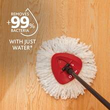 Microfiber Spin Mop, Bucket Floor Cleaning System, Red, Gray, Standard - Black - View 3