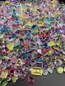 30/50/100颗混合彩色尖底水钻，仙女珠宝盒，奢华美甲水钻装饰，闪亮水晶不对称美甲钉，适合春夏美甲