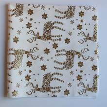 1 Piece Tablecloth Foil Print Christmas Snowflake Stag 59*59inch/59*102.36inch/59*120inch Golden Glow Fabric Holiday Brunch Potluck Family Gatherings Or Romantic Dinner Parties Themed Events Xmas Home Styling Even Photo Backdrops Festival Market