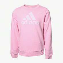 Adidas Girls' Printed Crew Neck Pullover Casual Sweatshirt, IC6119 - Pink - View 2