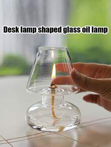 1 pieza Lámpara de aceite de vidrio hecha a mano con pantalla - Portavelas europeo minimalista a prueba de viento, decoración romántica para Navidad, Halloween, Pascua, Día de San Valentín, acabado pulido para mesa, sin necesidad de electricidad, decoración de portavelas, accesorio festivo para el hogar, exhibición elegante de velas, artesanía sofisticada - Blanco - Ver 10
