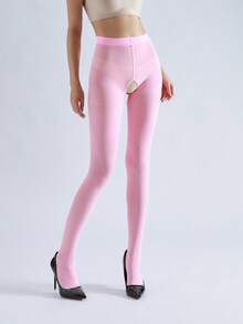 1件装女士加厚无裆连裤袜，不透明，舒适保暖 - 淺粉色 - 查看 8