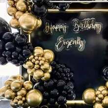142pcs Black And Gold Balloon Garland Arch Kit, Total 18" 12" 10" 5" Latex Balloon Set For Shower Birthday Wedding Bachelorette Party Decorations Supplies - Multicolor - View 4