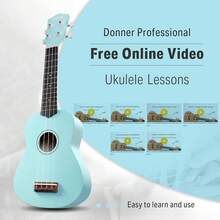 Soprano Ukulele Beginner With Online Lesson Bag Strap String Tuner Pick Cloth,  21 Inch Matte Bundle Kit  Series-Green - Violet - View 11