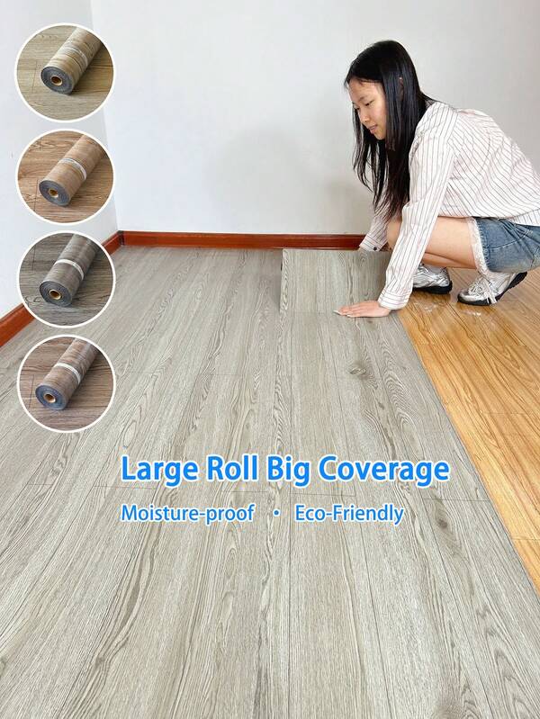 1 Large Roll Big Coverage Moisture-Proof Wallpaper Roll & Vinyl Flooring, Wall Decor Wall Paper & Floor Stickers Self Adhesive, Floor Peel And Stick Stick On Tiles, Quick Makeover Flooring Waterproof, Wear-Resistant. Easy Upgrade For House, Bedroom, Kitchen, Bathroom, And Living Room Decor