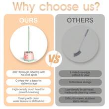 1 pieza Cepillo de baño con diseño tierno de lechón y pollito, juego de cepillos de limpieza montados en la pared con ángulos de limpieza, herramienta de limpieza de baño y retrete, cepillo de retrete de limpieza profunda mágica