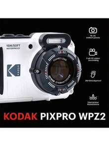 Kodak WPZ2 High-Resolution Rugged Camera With 16.35-Megapixel Sensor, 1080P Full HD Imaging, Waterproof, Shockproof, And Dustproof, With Industrial-Grade Reliability. White Packaging - White Suit - View 6