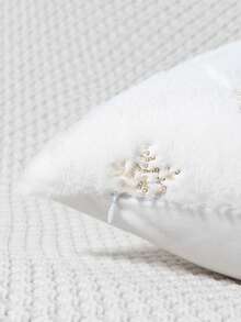 1pc Christmas Snowflake Printed Colorful Foil Decorative Throw Pillow