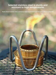 1pc Outdoor Alcohol Stove Stainless Steel Detachable Stand, Portable Creative Stove Stand Camping Accessory