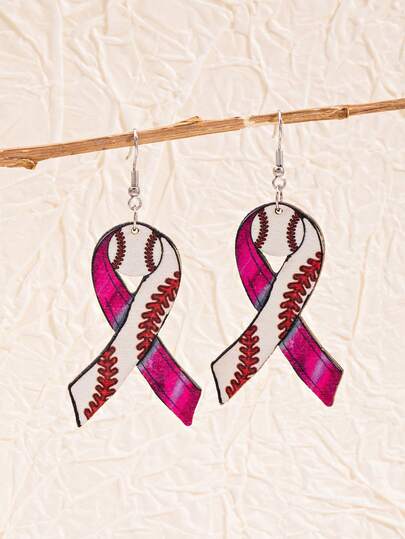 1 Pair Creative Bow Volleyball Dangle Earrings For Women