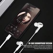 Type-C In-Ear Headphones - Noise Isolation, Stereo Sound, Volume Control, Compatible With IPhone 15/16plus/16 Pro Max/17 Ari/ Ipad , Compatible With Samsung S24/S25/S23/Galaxy S23, And Most USB-C Devices, Gaming Headset For Mobile And PC, Gaming Headset,Apple Apple/Apple Original EarPods Wired Headphones USB-C Lightning Connector - White - View 6