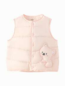 Balabala 小女孩动物动物园IP羽绒背心幼儿冬季2025温暖可爱 - 白紅色 - 查看 1