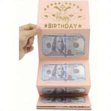 1pc  Surprise Birthday Cash Gift Envelope With 6 Slots - Classic Black Gold Design, Holiday Purse For Men And Women, Unique Souvenir For Any Birthday Celebration, Cartoon Fantasy Theme, Cash Gift Display. Elegant Gift Envelope.