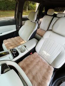 3pcs/Set Women's Plush Car Seat Cushion, Creative Car Front Seat Pad, Warm Fuzzy Seat Cover For Winter - one-size - View 3