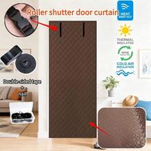 1 pièce de rideau de porte d'hiver de style volet roulant épaissi. Un dispositif magique résistant au vent et chaud pour la maison, le magasin, le supermarché, l'atelier de fabrication. Anti-poussière, régulation de la température, réduction du bruit, imperméable, résistant à l'usure, facile à installer, levage pratique, résistance aux basses températures, disponible en plusieurs tailles, bloque efficacement l'air froid et assure une isolation thermique.