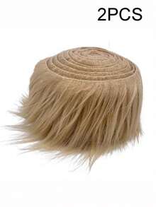 Tira de tela de piel de felpa artificial - Pelo rizado recortado previamente para barbas de gnomos, disfraces de cosplay y decoraciones, para decorar el dobladillo de faldas, material de ribete de piel artificial