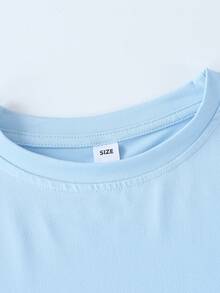 1件女童甜美可爱珍珠奶茶印花短袖T恤，舒适透气，夏季日常休闲装