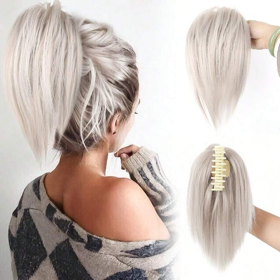 Fountain Ponytail, Claw Clip Short Ponytail, Fresh And Neat - Multicolor - View 1