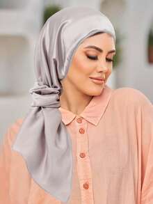 1 套穆斯林花卉印花头巾、头巾和头带，时尚百搭 - 顏色 - 查看 22