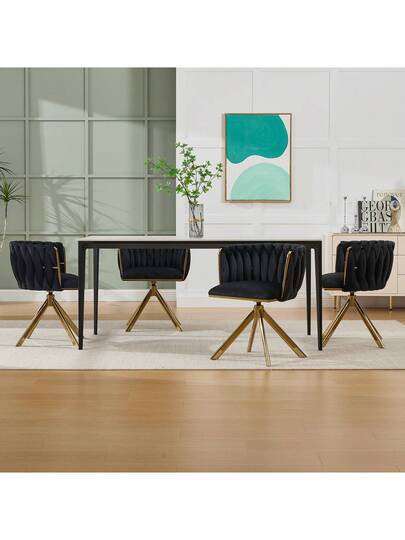 Fluwelen Seats Heavy Metal Frame, 180 Degree Swivel Function, Back, Zachte Luxurious Flexible Between Living Room, Budol Creative Workspace (Set Of 2)