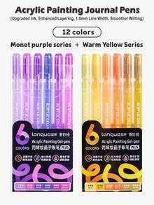 Languo Acrylic Painting Special Hand Pen Plus Version, Super Large Capacity Metallic Gloss Gel Pen, 1.0mm Stainless Steel Pen Head Design, Ink Flow Smoothly, Suitable For Students To Draw, Take Notes Back To School - Multicolor - View 17