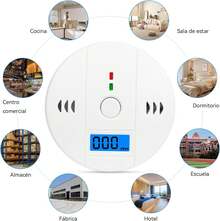 LUHI 2PCS Detector de Humo, Detector de Monóxido de Carbono,Sirena inalámbrica con Pantalla Digital y Alarma Sonora, Ideal para oficinas, dormitorios, cocinas, baños, etc.(2 piezas) - 1 - Ver 3